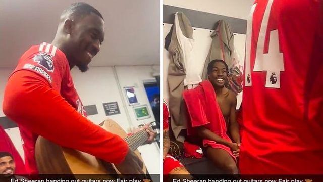 ‘입스위치 구단주’ 에드 시런, 소속팀 패배 안겨준 오도이에게 기타 선물→노래 화답