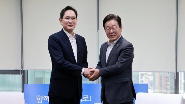 삼성 찾은 이재명 대표··· 이재용 회장 