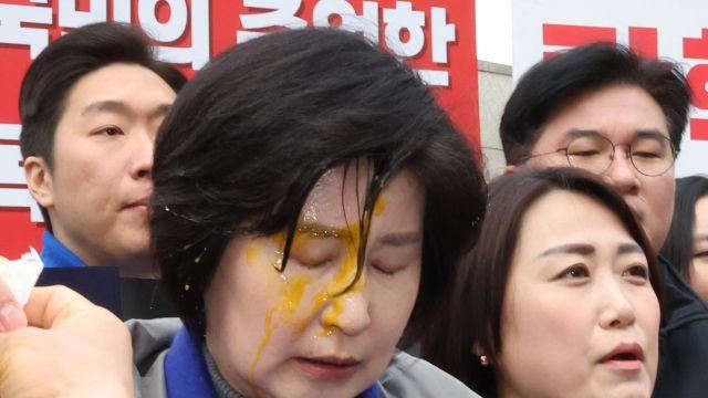 [속보] ‘달걀테러’ 백혜련 “씻을 수 없는 기억…윤 대통령 파면해야”