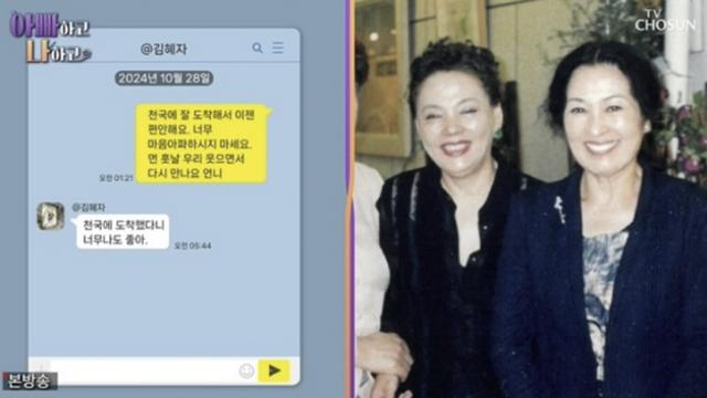 “수미야 어디야? 보고싶다”…김혜자, 故김수미에 보낸 문자 메시지 먹먹