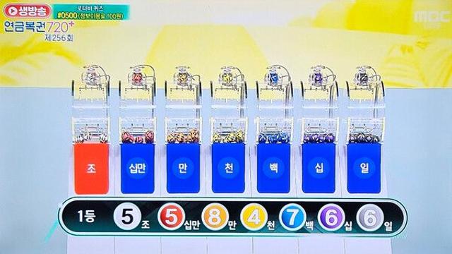 연금복권720당첨확인 추첨시간 256회 1등당첨번호조회 발표