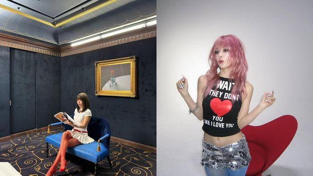 레드 솔라 VS 블루 슬기, 스타킹 하나로 완성한 관능의 룩