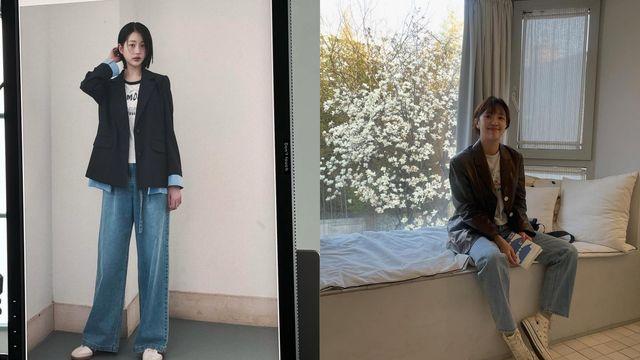 데님&블레이저... 장다아ㆍ전혜진, 단정한 블랙과 봄빛 속 청춘의 조우