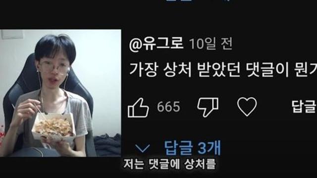 한 유튜버의 상처받은 댓글