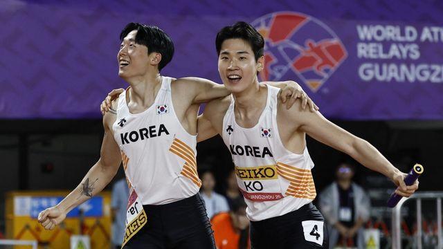 남자 400ｍ계주팀, 세계육상릴레이선수권에서 한국新…38초56(종합)