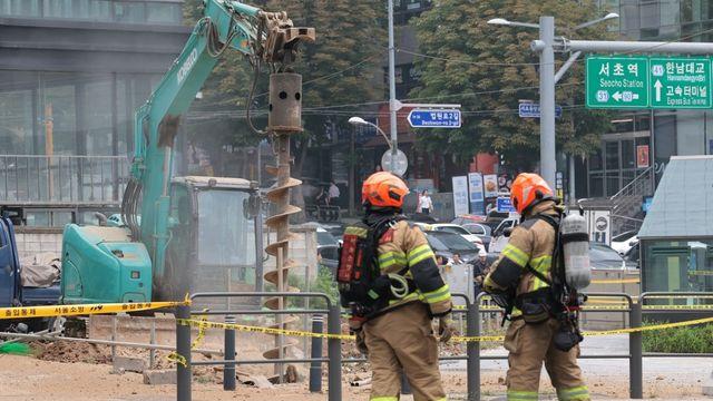 교대역 인근서 배관 파손으로 가스 누출…일대 통제(종합)