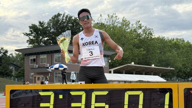 ‘1달 만에 경신’ 육상 이재웅, 남자 1500m 신기록