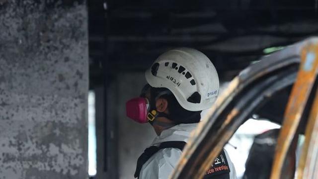 '이것'이 화마 키웠다…광명 아파트 화재 현장 주차장서 누전 흔적 발견
