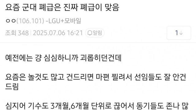 요즘 폐급은 남다르다는 육군갤