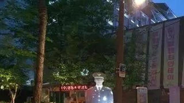 홀로그램 경찰관 나타난 공원