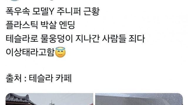 폭우온 후 테슬라 근황 ㅋㅋㅋㅋ