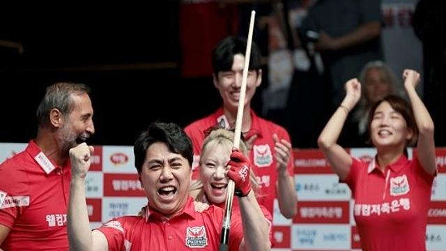 “김종원 끝내기 하이런7점” 웰컴저축銀, 하나카드에 진땀승…크라운해태도 하이원 제압[PBA 팀리그 1R]