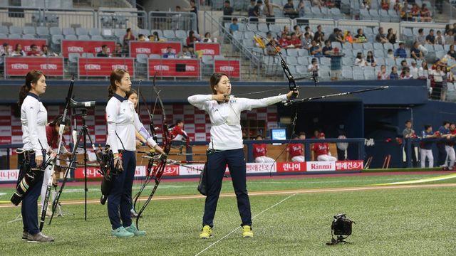 양궁국가대표팀, 올해도 어김없는 야구장 훈련? 집중력 높이는데 주력