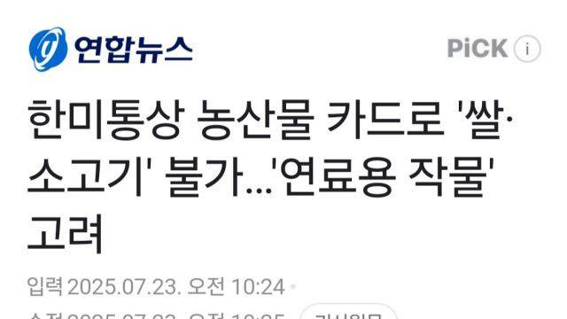 관세협상카드 떴다!!! 대박~
