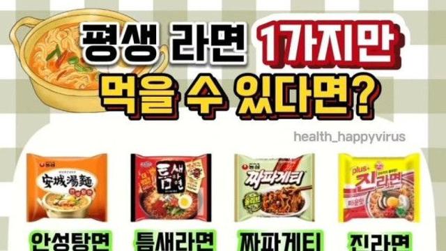 평생 한가지만 먹을 수 있는 라면 고르기