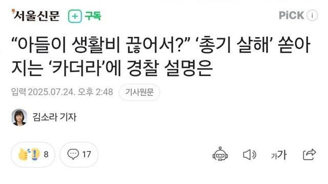 “아들이 생활비 끊어서?” ‘총기 살해’ 쏟아지는 ‘카더라’에 경찰 설명