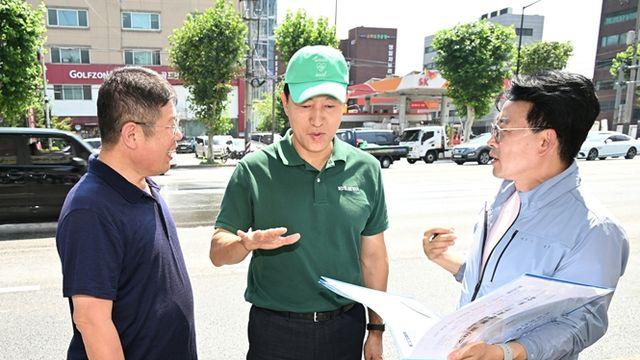 오세훈 서울시장, 25일 천호대로 쿨링로드 및 청량꿈숲 찾아 폭염 대응 현장점검