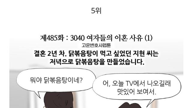 이혼전문 변호사툰에 올라온 요즘 3040 여자들 이혼 사유