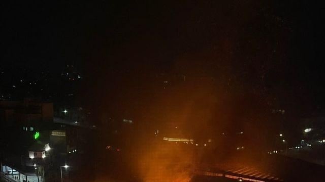수원시내 아파트 모델하우스서 화재…소방 대응 1단계 발령