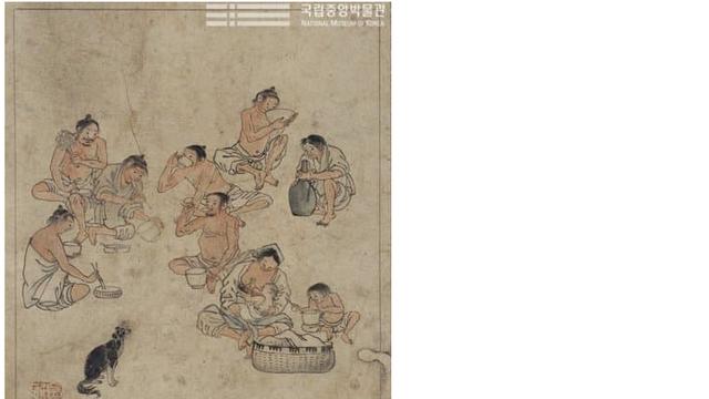 조선시대 화폭 위를 뛰어노는 강아지들