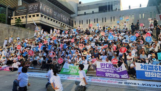 정전 72주년 맞아 시민사회단체 집회…'평화협정' 주장(종합)