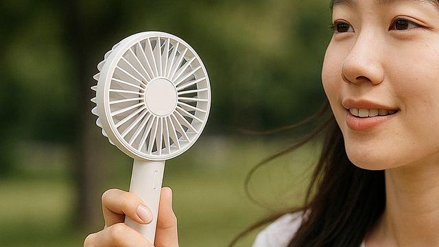 휴대용 손선풍기에 '이것' 갖다 대면…에어컨 바람처럼 시원해집니다