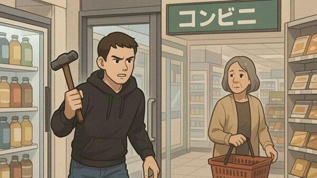 편의점서 갑자기 망치로 女손님 때린 20대男…