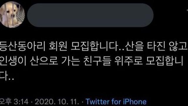산을 타지않는 등산 동호회