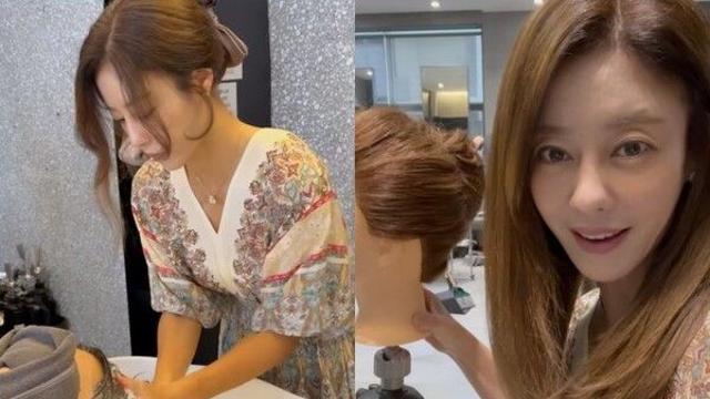 쥬얼리 출신 이지현, '미용 국가고시 합격' 근황 공개…'샴푸의 꽃' 실력 뽐내