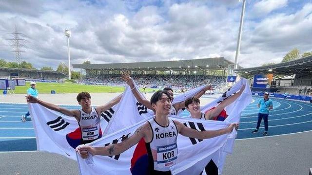 한국 육상 남자 400m 계주, 첫 하계U대회 우승 '38초50'(종합)