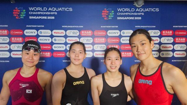 한국, 女 계영 400m 최하위→결승행 실패...