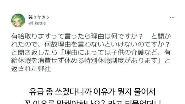 유급휴가 쓴다니까 회사에서 이유를 말하라고 함 
