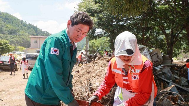이상일 용인특례시장, 기록적 폭우로 큰 피해 입은 가평군 찾아 복구활동 응원