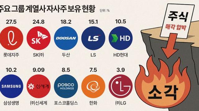 자사주 소각 의무화 압박에 난처해진 그룹들