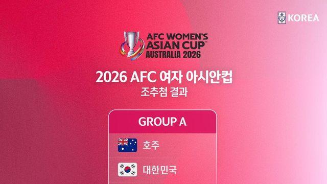 한국 여자축구, 2026 아시안컵서 호주·이란·필리핀과 한 조