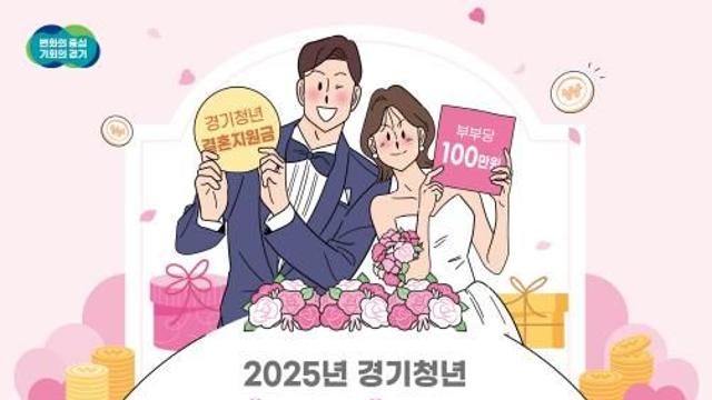 경기도, 청년 신혼부부 2,650쌍에 현금 100만 원 지원. 1일부터 접수