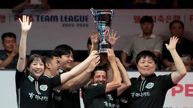 '파죽의 7연승' 하나카드, PBA 팀리그 1라운드 정상...김가영 MVP