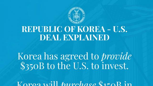 미국 상무부 피셜: 미국 투자금액 4500 아닌 5000억 달러
