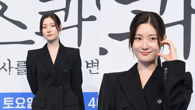 정채연 '곧게 뻗은 각선미 뽐내는 하의실종 오피스 룩'