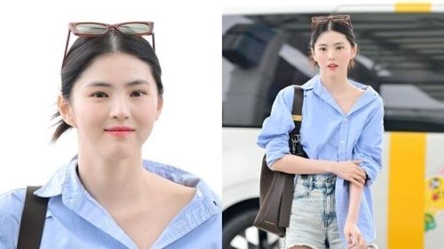 한소희, '원숄더 셔츠룩'으로 공항 접수…선글라스 툭 얹은 '꾸안꾸' 매력