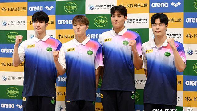 한국 수영 일낼까, 세계선수권 男 계영 800m 예선 3위...지유찬은 자유형 50m 예선 9위 (종합)