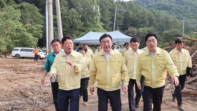 윤호중 장관, 가평군 수해복구 현장 긴급 점검