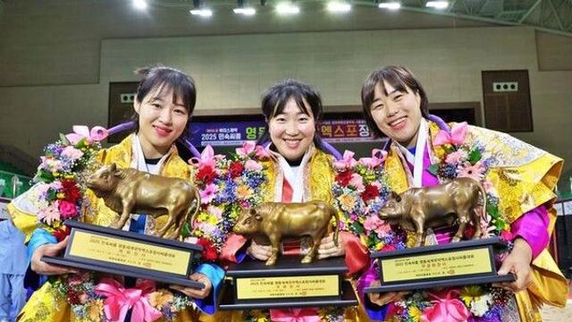 최다혜·양윤서·이다현, 영동세계국악엑스포장사씨름대회 각 체급 우승