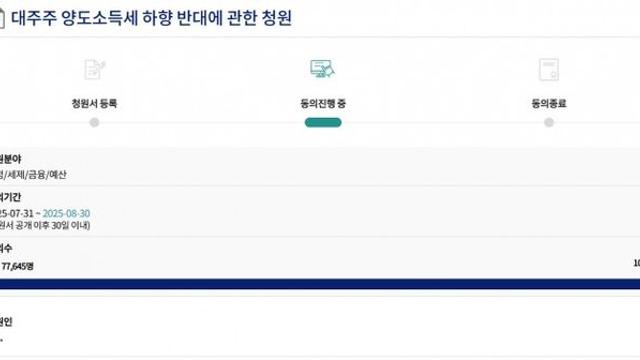 '주식 양도세 대주주 기준 10억 반대'…뿔난 개미, 국회 국민청원