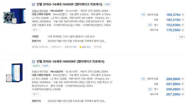 컴퓨터 CPU 시장 근황