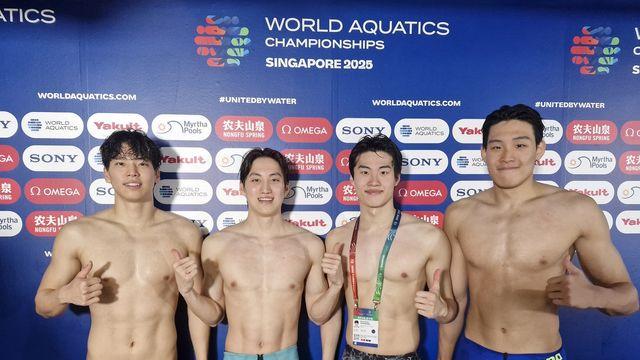 한국 남자 혼계영 400ｍ서 세계선수권 첫 결승 진출…예선 8위(종합)