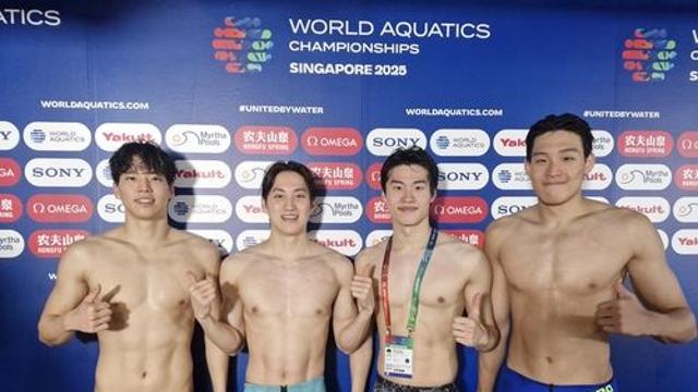 한국 남자 혼계영 400ｍ, 세계선수권 사상 첫 결승서 7위(종합)