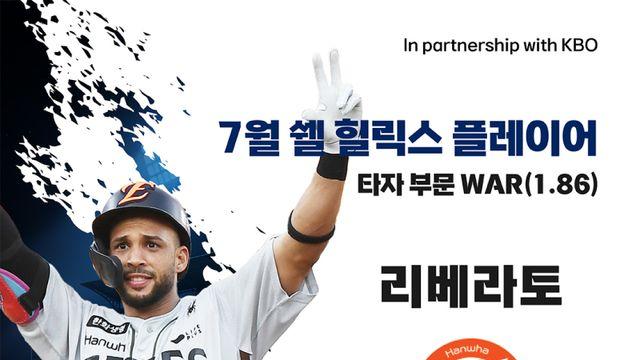 LG 손주영·한화 리베라토, 7월 ‘쉘힐릭스플레이어’ 선정
