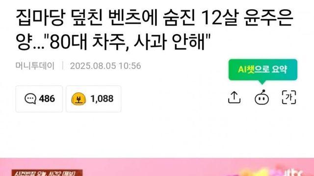 집마당 덮친 벤츠에 숨진 12살 윤주은양…