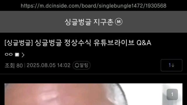랩퍼 정상수식 유튜브 라이브 QandA